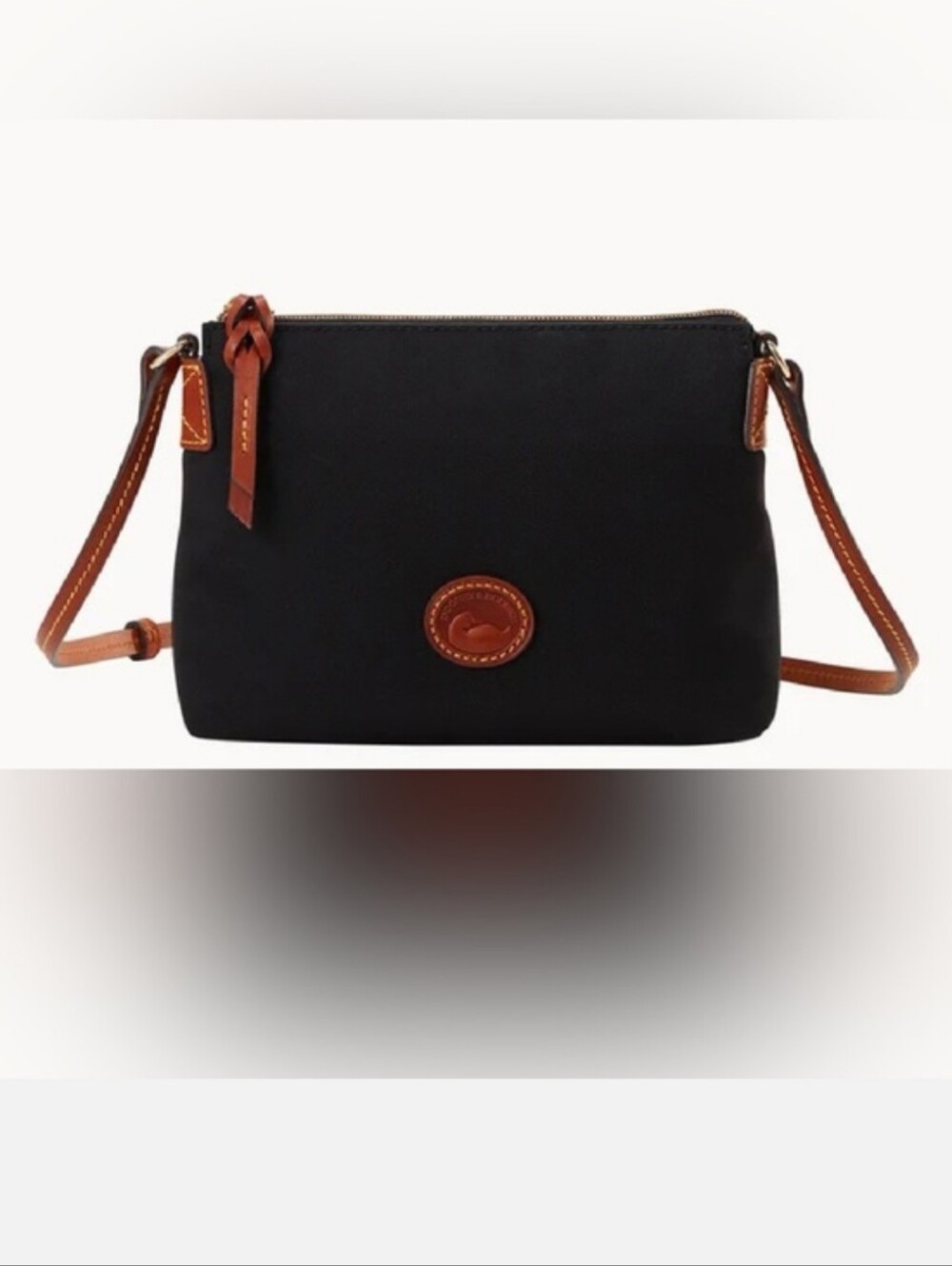 Dooney & Bourke Rosie Nylon Crossbody Black Brown Adjustable